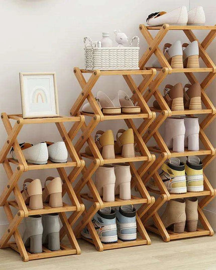 Elegant Expandable Bamboo Shoe Storage Rack with Customizable Tier Options