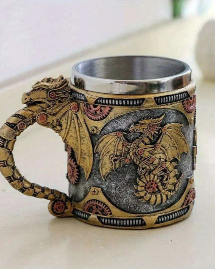 Steampunk Dragon Adventure Stainless Steel Mug - Exceptional Father's Day Present