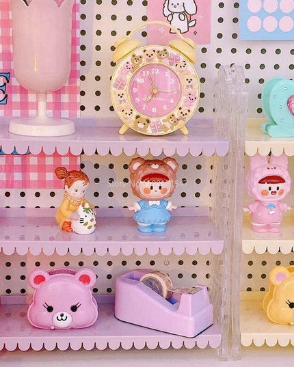 Chic Pink Lace 3-Tier Organizer for Dolls and Cosmetics