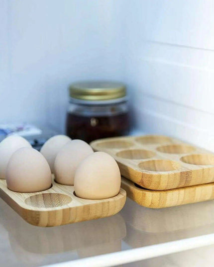 Stylish Double Layer Wooden Egg Organizer for Chic Kitchen Decor