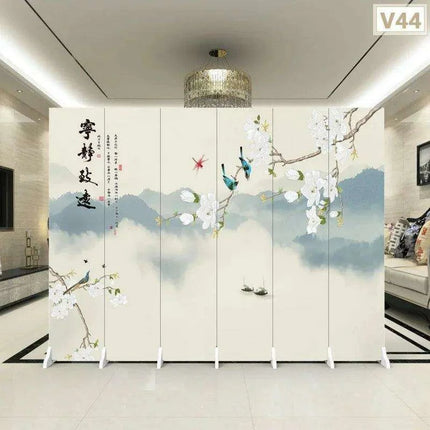Versatile Mobile Folding Chinese Partition Screen for Hotels and Offices - Dual-Sided Conference Divider