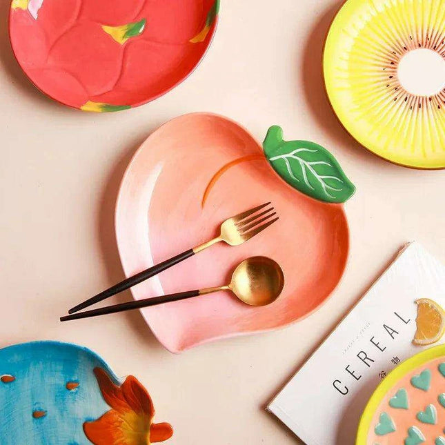 Playful Cartoon Character Ceramic Fruit Plate Collection for Fun Dining