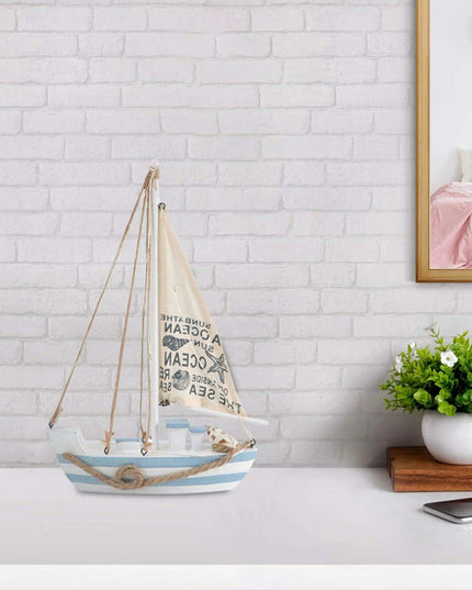 Opulent LED-Illuminated Nautical Sailboat Sculpture for Coastal Elegance