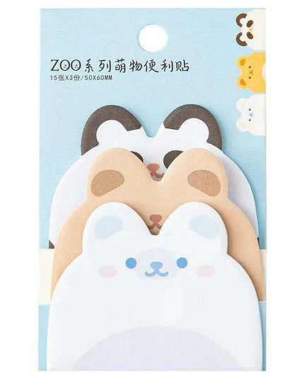 Charming Cat and Bunny Sticky Note Collection - Delightful Animal Memo Pads for Creative Organization