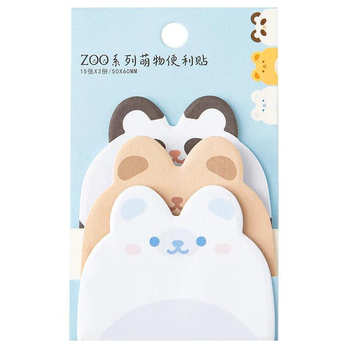 Playful Animal Memo Pads - Cute Cat and Rabbit Sticky Notes for Office and School