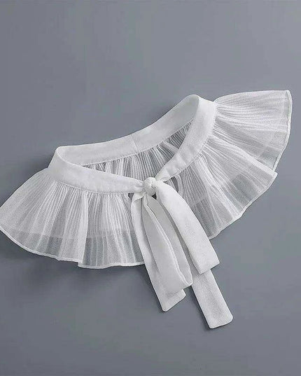 Embroidered Lace Detachable Collar for Women - Elegant White Shawl Accessory