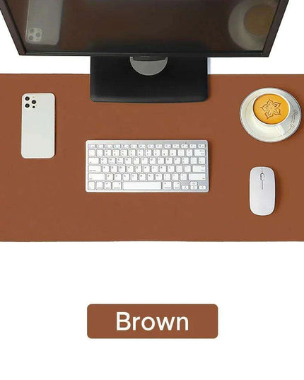 Premium Extra-Large Waterproof PU Leather Desk Protector - Multi-Purpose Mouse Pad for Office & Gaming with Anti-Slip Base