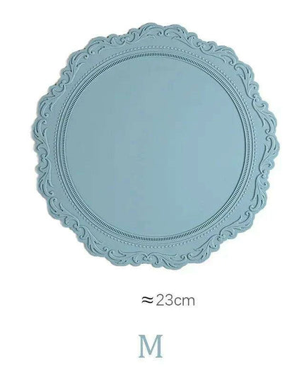Elegant Embossed Flower Silicone Placemats - Enhance Your Dining Experience