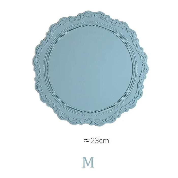 Elegant Embossed Flower Silicone Placemats - Enhance Your Dining Experience