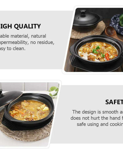 Stylish Ceramic Stew Pot Collection with Dual Handles and Serving Tray