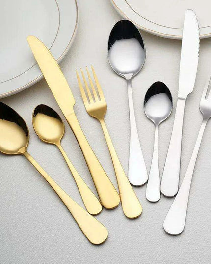 Elegant 24-Piece Golden Egg Design Stainless Steel Cutlery Set