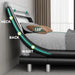 Luxurious Black King Size Bed Frame with Customizable PU Leather Headboard - No Box Spring Needed