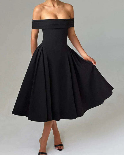 Off-shoulder Backless Sexy Midi Dress