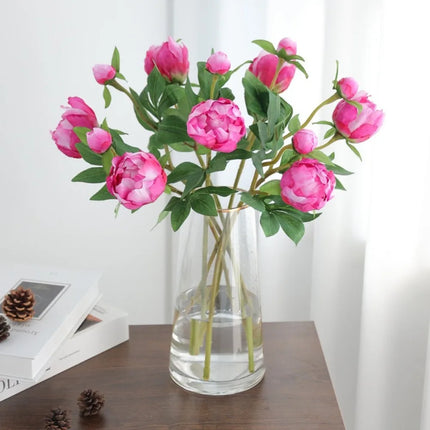 Artificial Peony Stem with Bloom & Bud, 47 cm
