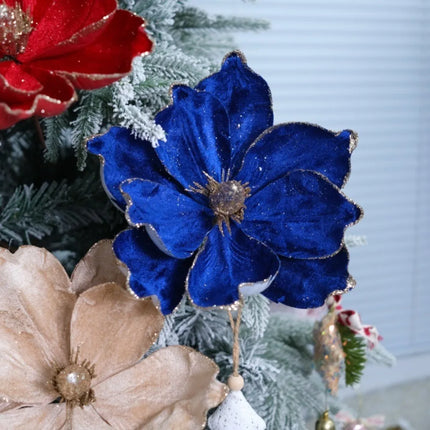 Artificial Glitter Christmas Flower Ornament, Assorted Styles & Colours