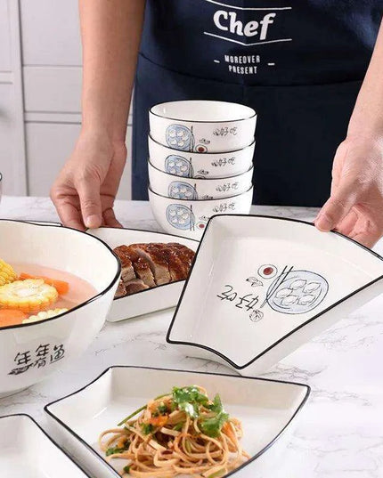 Elegant Asian Ceramic Dining Collection - Chic Tableware for Home and Special Events