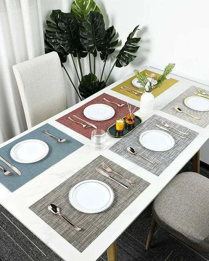 Elegant PVC Dining Table Placemats Set of 6 - Stylish Heat-Resistant Table Protection
