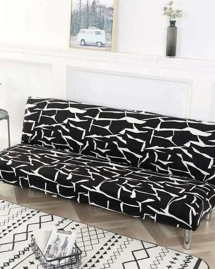 Elegant Stretch Slipcover for Futon Sofa with Stylish Print