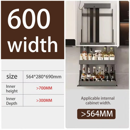 Smart Kitchen Lift Basket – Electric, Space-saving Organizer