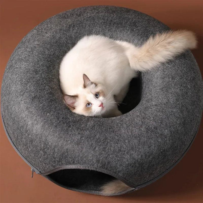 Purrfect Play & Rest Tunnel Bed - Interactive Cat Retreat
