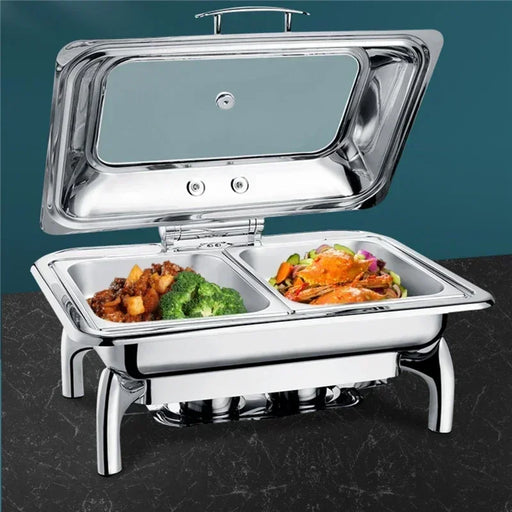 Luxurious Hotel Buffet Chafing Dish Set - High-Quality Stainless Steel Hotpot Warmer