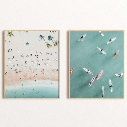 Oceanic Harmony Canvas Art Collection - Set of Vivid Coastal Masterpieces