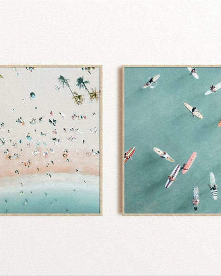 Oceanic Harmony Canvas Art Collection - Set of Vivid Coastal Masterpieces