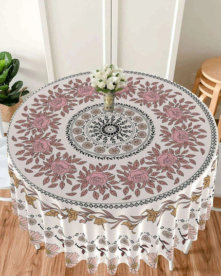 Chic 63-Inch Waterproof Dining Tablecloth: Wrinkle-Free Polyester Elegance