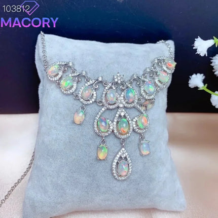 Sterling Silver 925 Jewelry Natural Opal Pendant Necklace Women's Sterling Silver Certified Original Necklace sterling-silver-925-jewelry-natural-opal-pendant-necklace-womens-sterling-silver-certified-original-necklace