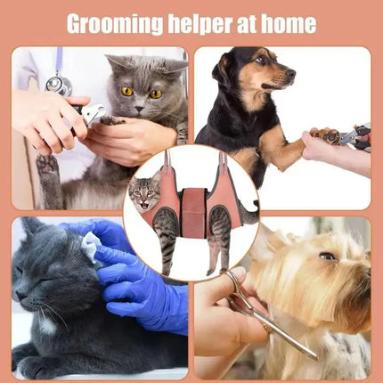 Pet Cat Grooming Hammock & Nail Restraint Bag