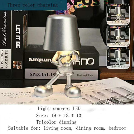 Illuminating Elegance: Golden Charging Desk Lamp with Italian Resin Accent