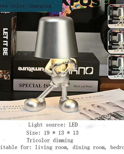 Illuminating Elegance: Golden Charging Desk Lamp with Italian Resin Accent