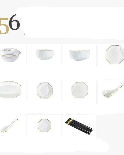 Enhance Your Dining Aesthetics with Portable White Ceramic Tableware and Cutlery Set