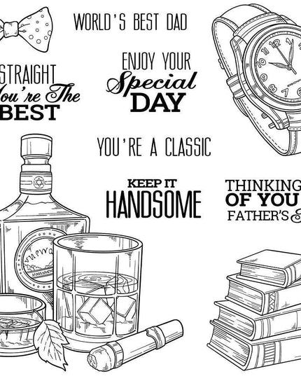 Wine & Literature Themed Crafting Die and Stamp Set for Creative DIY Projects