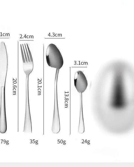 Elegant 24-Piece Golden Egg Design Stainless Steel Cutlery Set
