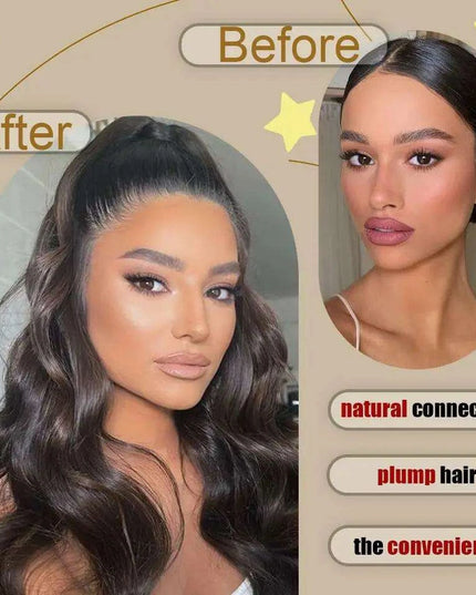 Elegant 30-Inch Wavy Synthetic Hair Extension Ponytail for Effortless Glam