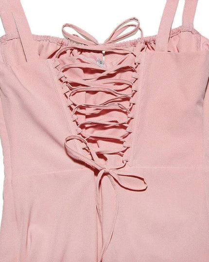 Elegant Black Midi Dress for Women - Lace-Up Spaghetti Strap Summer Party Dress 2023