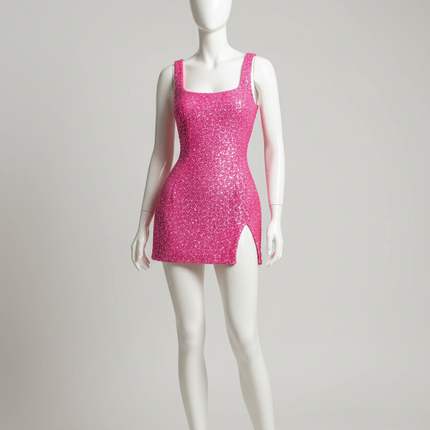Sequin Diamond Mini Dress — Backless with Thigh Slit Dresses kidcrkj-colorful-diamond-pattern-sequin-slit-sexy-dress-women-2026-elegant-party-dress-backless-mini-summer-dress-vestidos Clothing & Accessories › Women's Clothing › Dresses › Mini Dresses