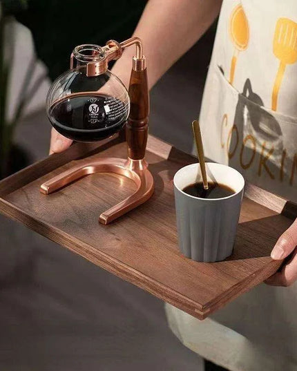 Nordic Elegance Black Walnut Serving Tray - Perfect for Hosting Teas and Fruits