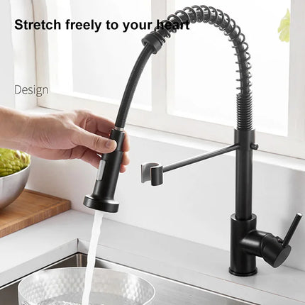 AliKopy 360° Rotating Pull-Out Kitchen Faucet - Hot & Cold Water Mixer