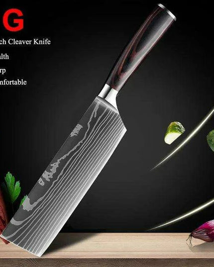 Exquisite Damascus Steel Chef Knife Collection - 1-10Pcs Japanese Santoku and Utility Knives for Culinary Excellence