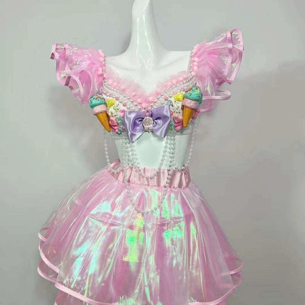 Glamorous Pink Sequin Dancewear - Women's Nightclub Outfit