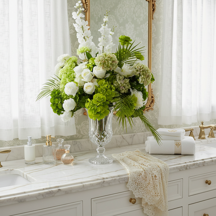 Artificial Flower Row – Rose, Hydrangea & Delphinium | Wedding & Event Decor
