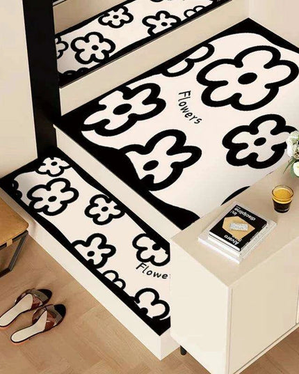 Elegant Nordic Water-Absorbent PVC Leather Stair Tread with Anti-Slip Design for Enhanced Home Safety