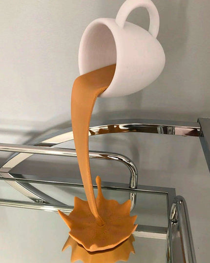 Whimsical Floating Coffee Cup Art - Enchanting Home Décor Piece