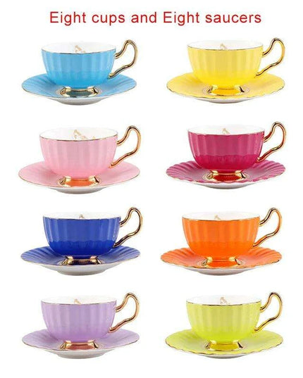 Elegant Heritage: Exquisite Bone China Tea and Coffee Set with 24K Gold Accents