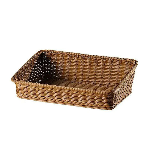 Chic Woven Rattan Storage Tray with Convenient Handles