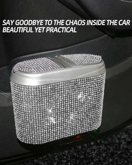 Elegant Diamond-Inspired Car Trash Bin for Stylish Travel