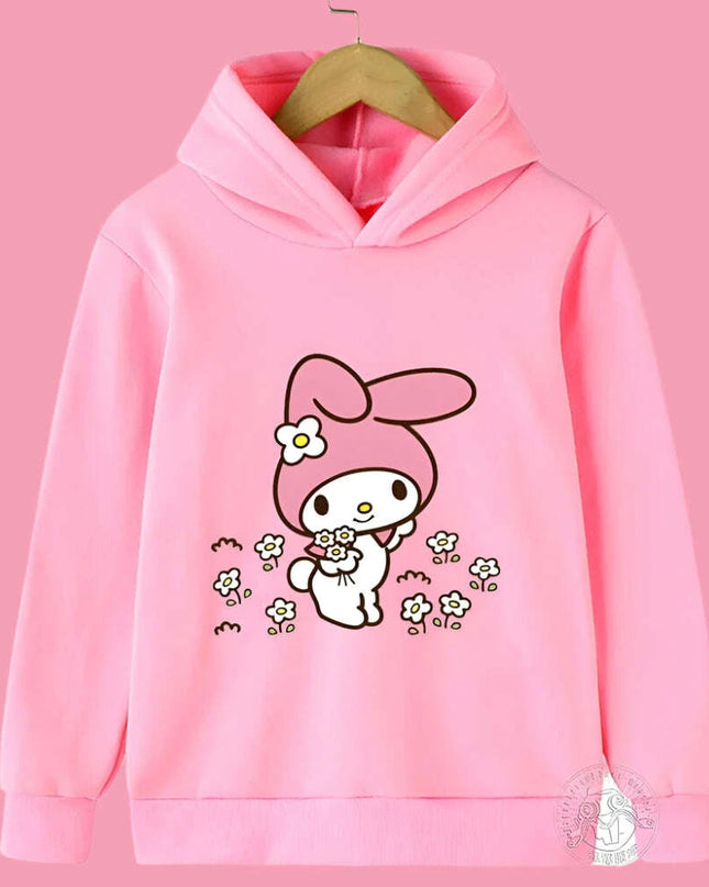 Adorable Sanrio Melody Girls' Cartoon Windbreaker for Spring and Autumn Fun
