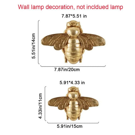 3D Handcrafted Golden Bee Wall Sculpture – Resin Wall Art